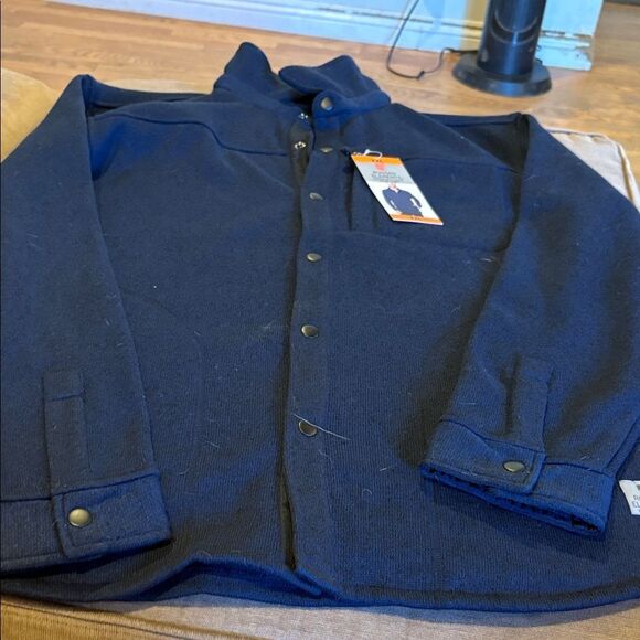 Men's Navy Blue Shirt Jacket - Picture 1 of 5